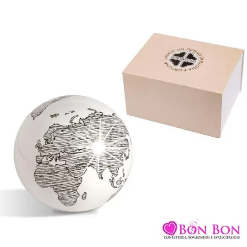Bomboniera matrimonio quadrifoglio sfera mondo led linea avventura Quadrifoglio - 1