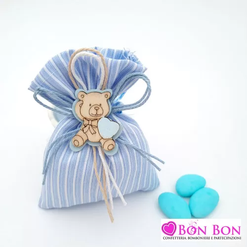 Sacchetto nascita e battesimo bimbo con orsetto Royal Gifts - 1
