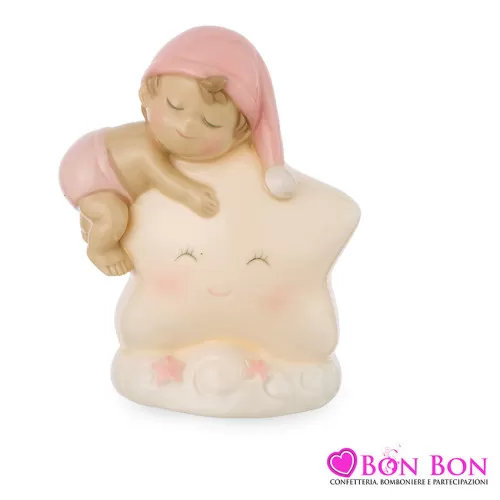 Bomboniera nascita e battesimo bimba su stella luce led Ilary Queen - 1