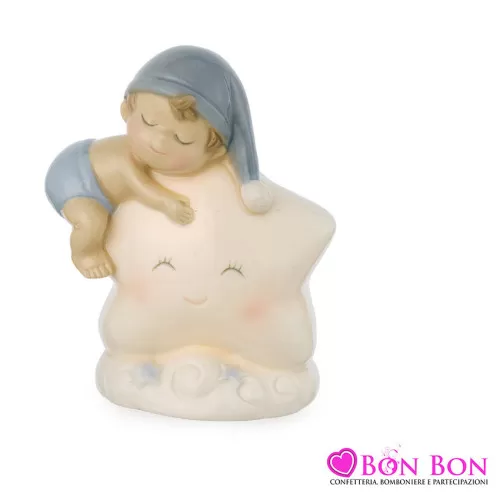 Bomboniera nascita e battesimo bimbo su stella luce led Ilary Queen - 1