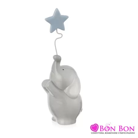 Bomboniera nascita e battesimo elefante con stella celeste Ilary Queen - 1