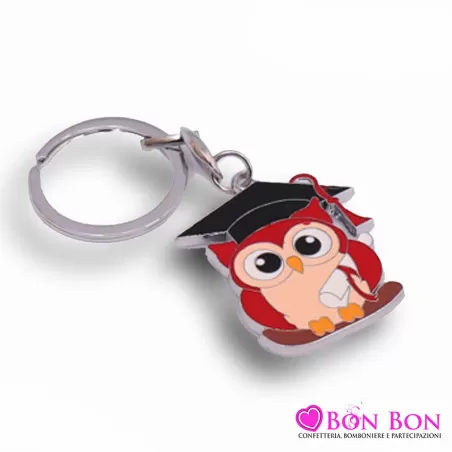 Bomboniera laurea portachiavi gufetto con pergamena Greenford - 1