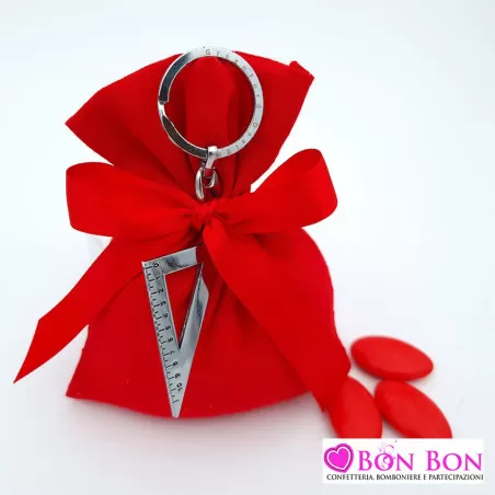 Bomboniera laurea portachiavi squadretta in metallo Greenford - 1