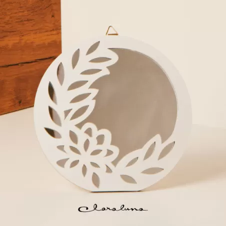 Bomboniera matrimonio claraluna 2023 specchio rotondo foglie Claraluna - 1