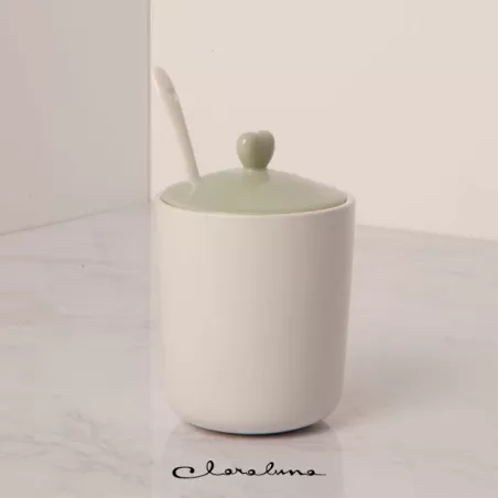 Bomboniera matrimonio claraluna 2023 zuccheriera cuore bianca e verde Claraluna - 1