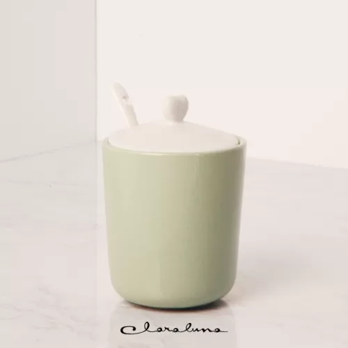 Bomboniera matrimonio claraluna 2023 zuccheriera cuore verde e bianca Claraluna - 1