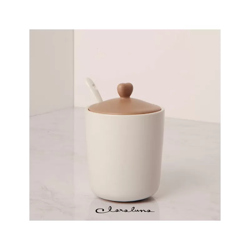 Bomboniera matrimonio claraluna 2023 zuccheriera cuore bianca e tortora Claraluna - 1