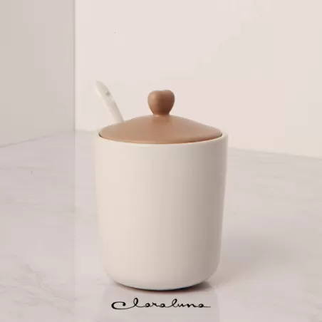 Bomboniera matrimonio claraluna 2023 zuccheriera cuore bianca e tortora Claraluna - 1