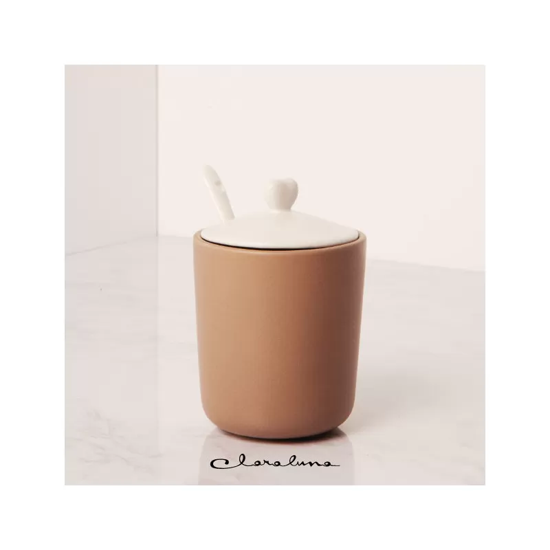 Bomboniera matrimonio claraluna 2023 zuccheriera cuore tortora e bianca Claraluna - 1