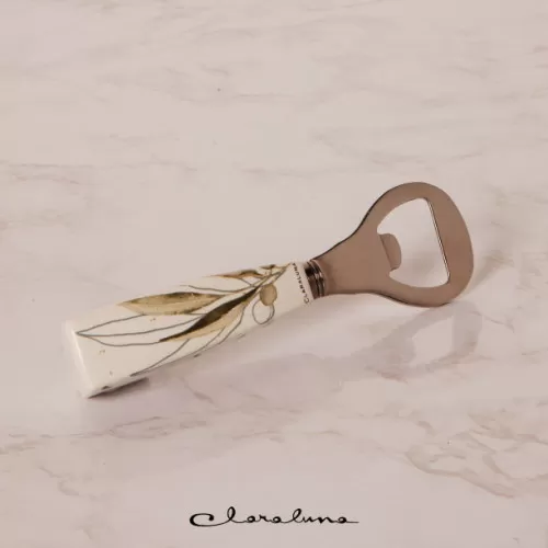 Bomboniera matrimonio utile ed economica apribottiglie decoro foglie Claraluna - 1