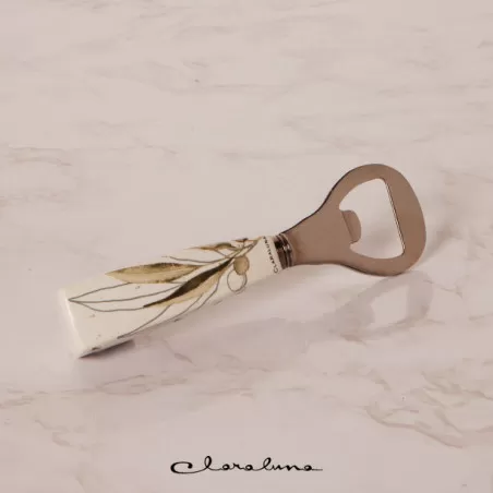 Bomboniera matrimonio utile ed economica apribottiglie decoro foglie Claraluna - 1