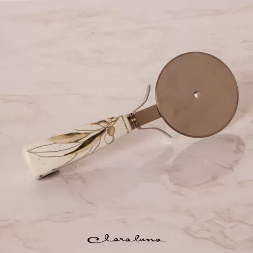 Bomboniera matrimonio claraluna 2023 taglia pizza decoro foglie Claraluna - 1