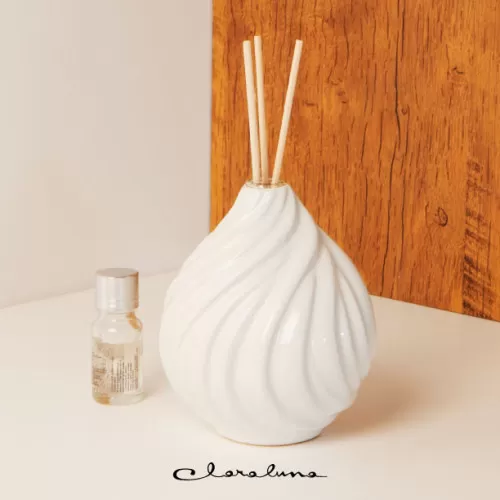 Bomboniera matrimonio claraluna 2023 profumatore vaso onde bianco Claraluna - 1