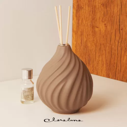 Bomboniera matrimonio claraluna 2023 profumatore vaso onde tortora Claraluna - 1