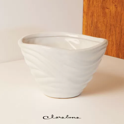 Bomboniera matrimonio claraluna 2023 ciotola onde bianco Claraluna - 1