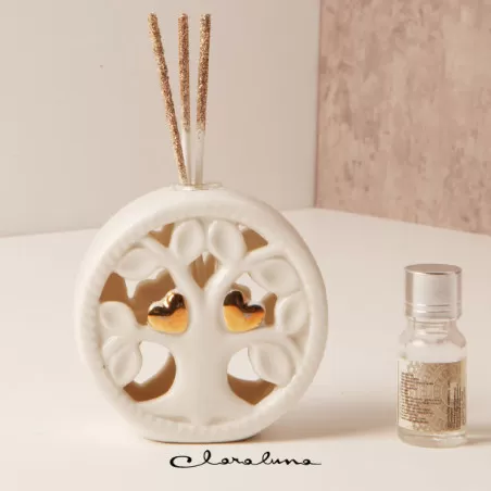 Bomboniera matrimonio claraluna 2023 profumatore rotondo con albero Claraluna - 1