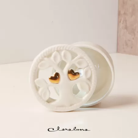 Bomboniera matrimonio claraluna 2023 scatolina rotonda con albero Claraluna - 1