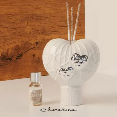 Bomboniera matrimonio claraluna 2023 profumatore mongolfiera cuori argento Claraluna - 1