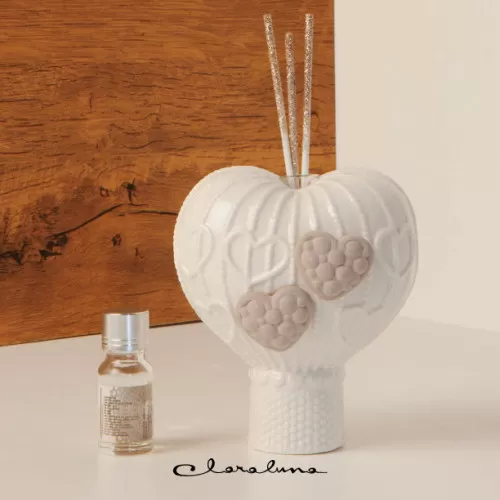 Bomboniera matrimonio claraluna 2023 profumatore mongolfiera cuori tortora Claraluna - 1