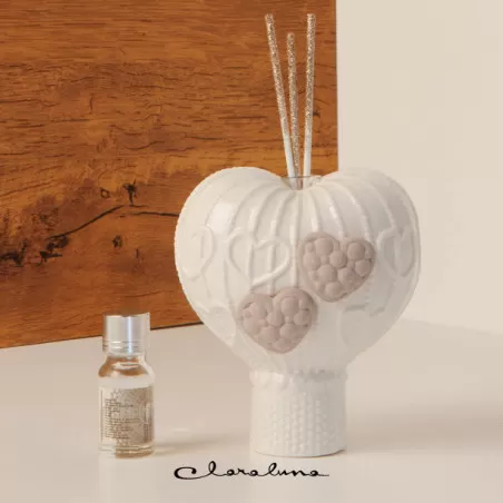 Bomboniera matrimonio claraluna 2023 profumatore mongolfiera cuori tortora Claraluna - 1