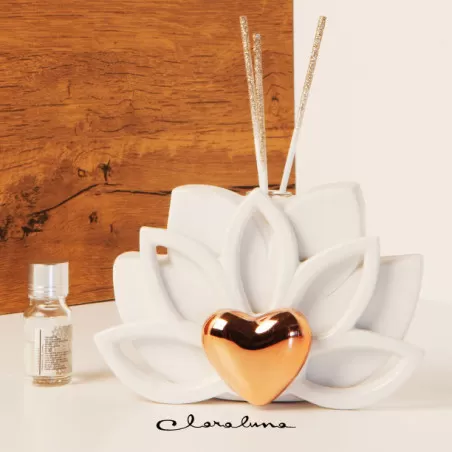 Bomboniera matrimonio claraluna 2023 profumatore foglie grande con cuore oro Claraluna - 1