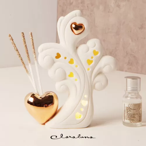 Bomboniere matrimonio fai da te profumatore albero cuore oro led Claraluna - 1