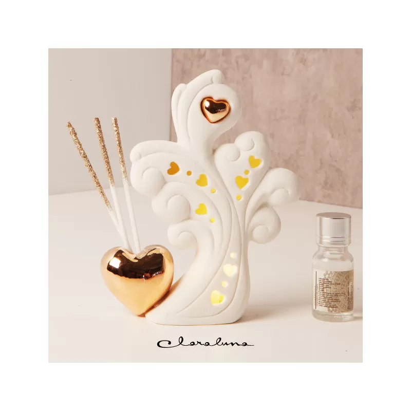 Bomboniere matrimonio fai da te profumatore albero cuore oro led Claraluna - 1
