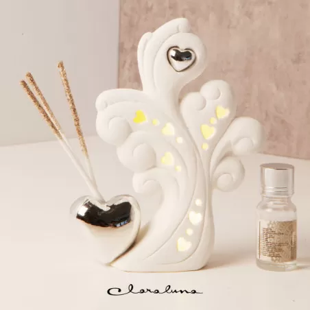 bomboniere matrimonio fai da te profumatore albero cuore argento led Claraluna - 1