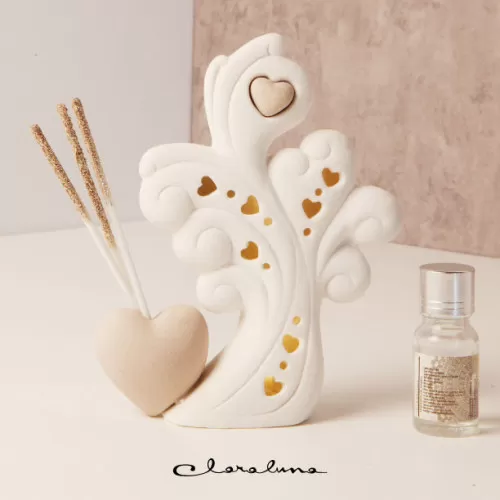 bomboniere matrimonio fai da te profumatore albero cuore tortora led Claraluna - 1