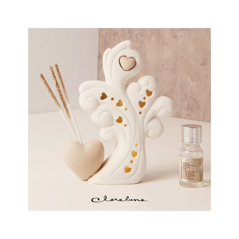 bomboniere matrimonio fai da te profumatore albero cuore tortora led Claraluna - 1