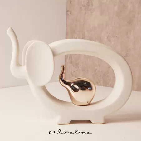 Bomboniera matrimonio claraluna 2023 coppia elefanti grandi bianco e argento Claraluna - 1