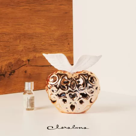 Bomboniera matrimonio claraluna 2023 profumatore cuore con le ali piccolo oro Claraluna - 1