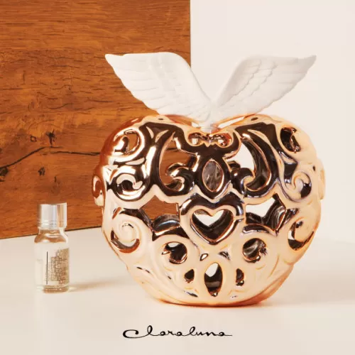 Bomboniera matrimonio claraluna 2023 profumatore cuore con le ali grande oro Claraluna - 1