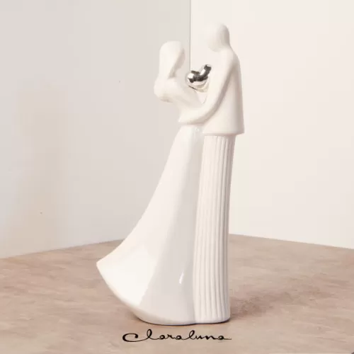 Bomboniera matrimonio claraluna 2023 coppia sposi alta in piedi Claraluna - 1