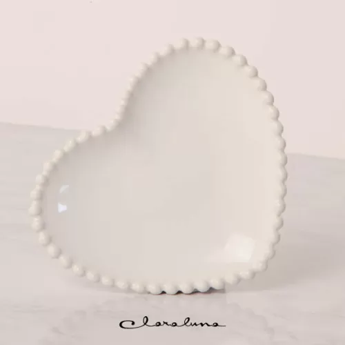 Bomboniera matrimonio claraluna 2023 piattino medio cuore bianco Claraluna - 1