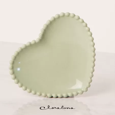 Bomboniera matrimonio claraluna 2023 piattino medio cuore verde Claraluna - 1