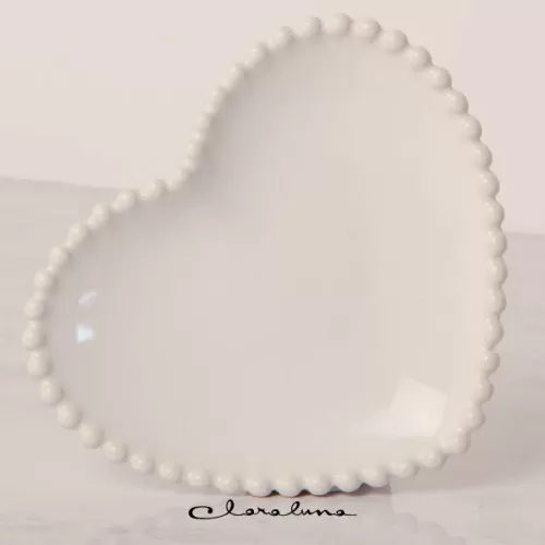 Bomboniera matrimonio claraluna 2023 piattino grande cuore bianco Claraluna - 1