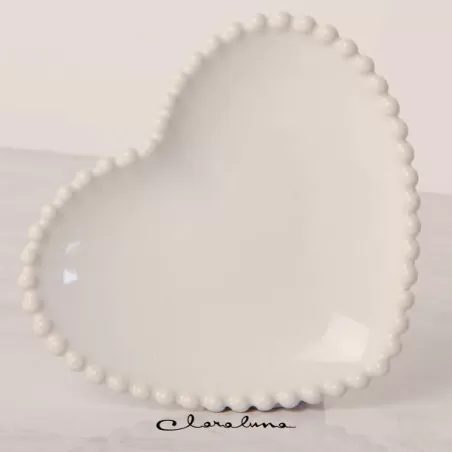 Bomboniera matrimonio claraluna 2023 piattino grande cuore bianco Claraluna - 1