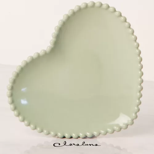 Bomboniera matrimonio claraluna 2023 piattino grande cuore verde Claraluna - 1