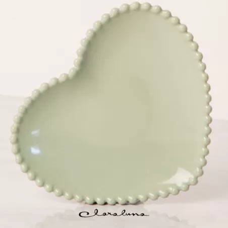 Bomboniera matrimonio claraluna 2023 piattino grande cuore verde Claraluna - 1
