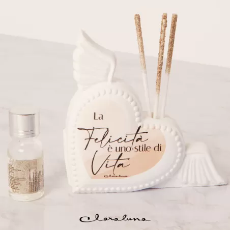 Bomboniera matrimonio claraluna 2023 profumatore cuore con le ali tortora Claraluna - 1