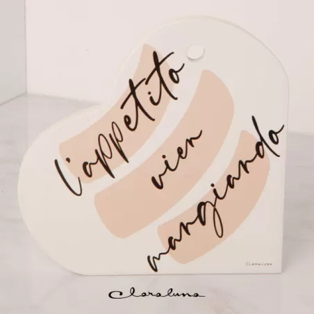 Bomboniera matrimonio claraluna 2023 sottopentola cuore l'appetito vien mangiando Claraluna - 1