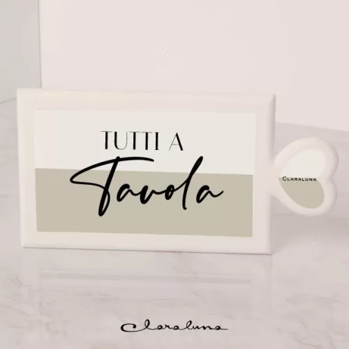 Bomboniera matrimonio claraluna 2023 sottopentola rettangolare tutti a tavola Claraluna - 1