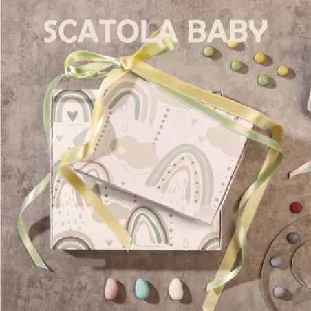 Bomboniera nascita e battesimo sottopentola con orsetto celeste Claraluna - 3