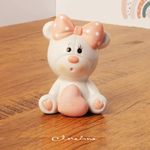 Bomboniera nascita e battesimo orsetto femmina grande Claraluna - 1