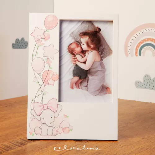 Bomboniera nascita e battesimo portafoto orsetto femmina Claraluna - 1