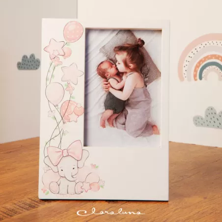 Bomboniera nascita e battesimo portafoto orsetto femmina Claraluna - 1