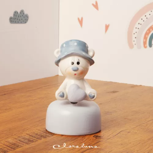 Bomboniera nascita e battesimo carillon orsetto maschio Claraluna - 1