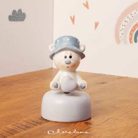 Bomboniera nascita e battesimo carillon orsetto maschio Claraluna - 1