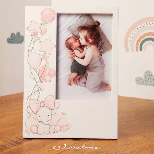 Bomboniera nascita e battesimo portafoto elefante femmina Claraluna - 1
